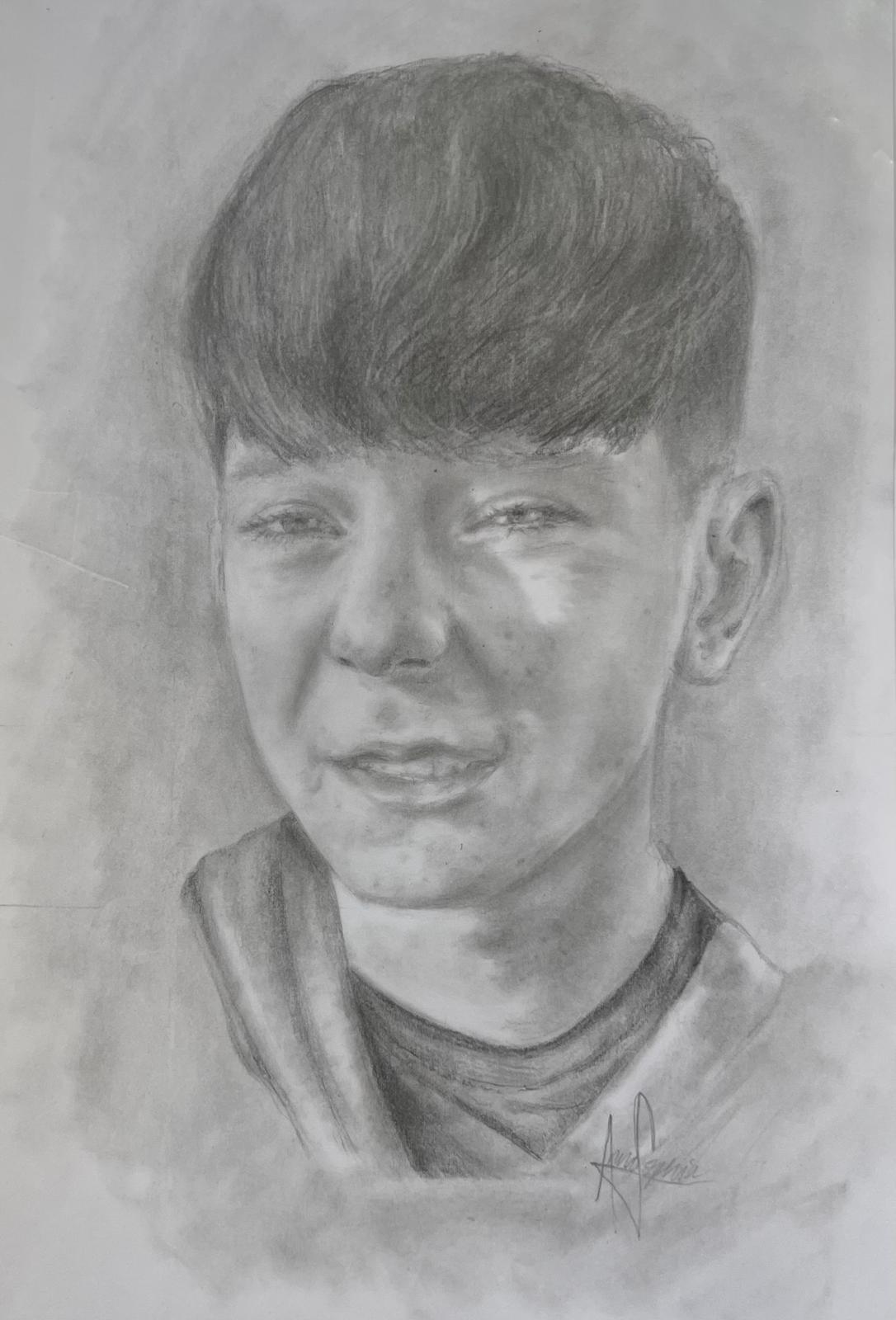 Osian, pencil portrait by Anna-Sophia